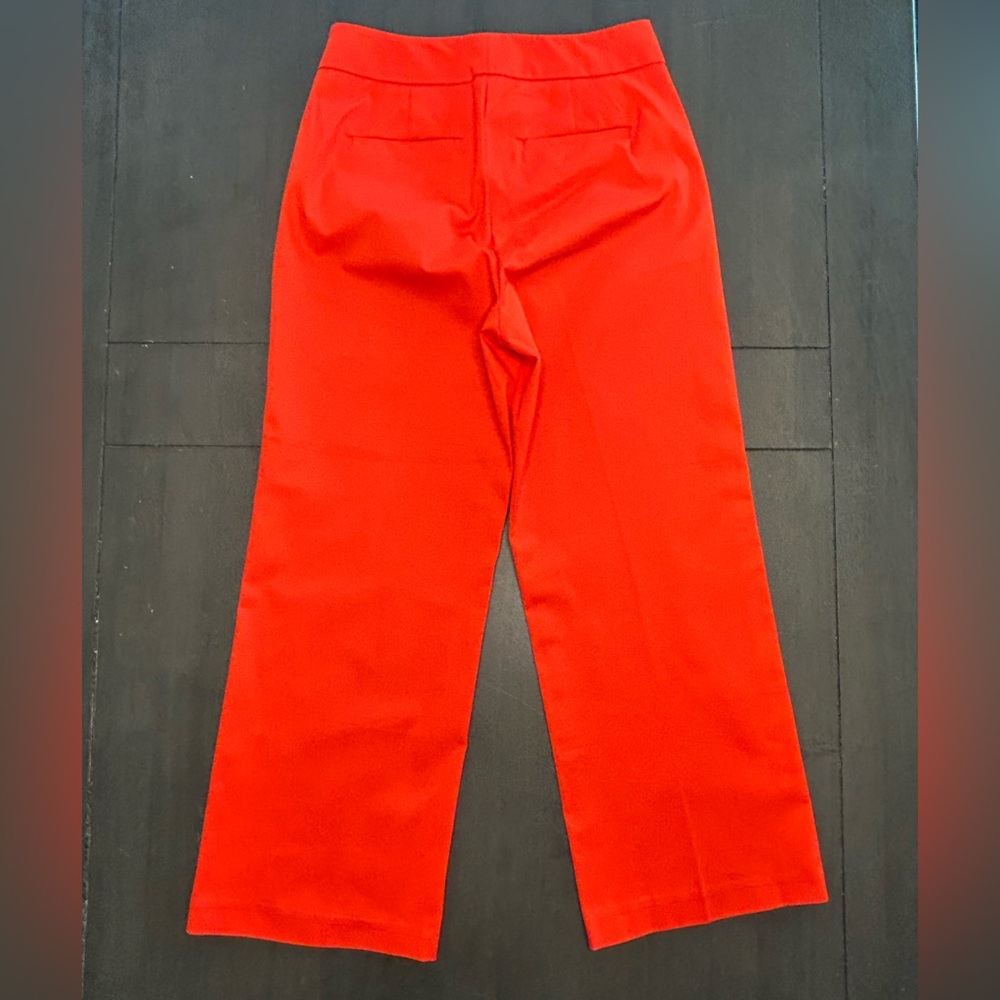 Anne Taylor Loft red wide-leg sailor ankle pants gold button detail NWT 00 PET - Picture 2 of 11